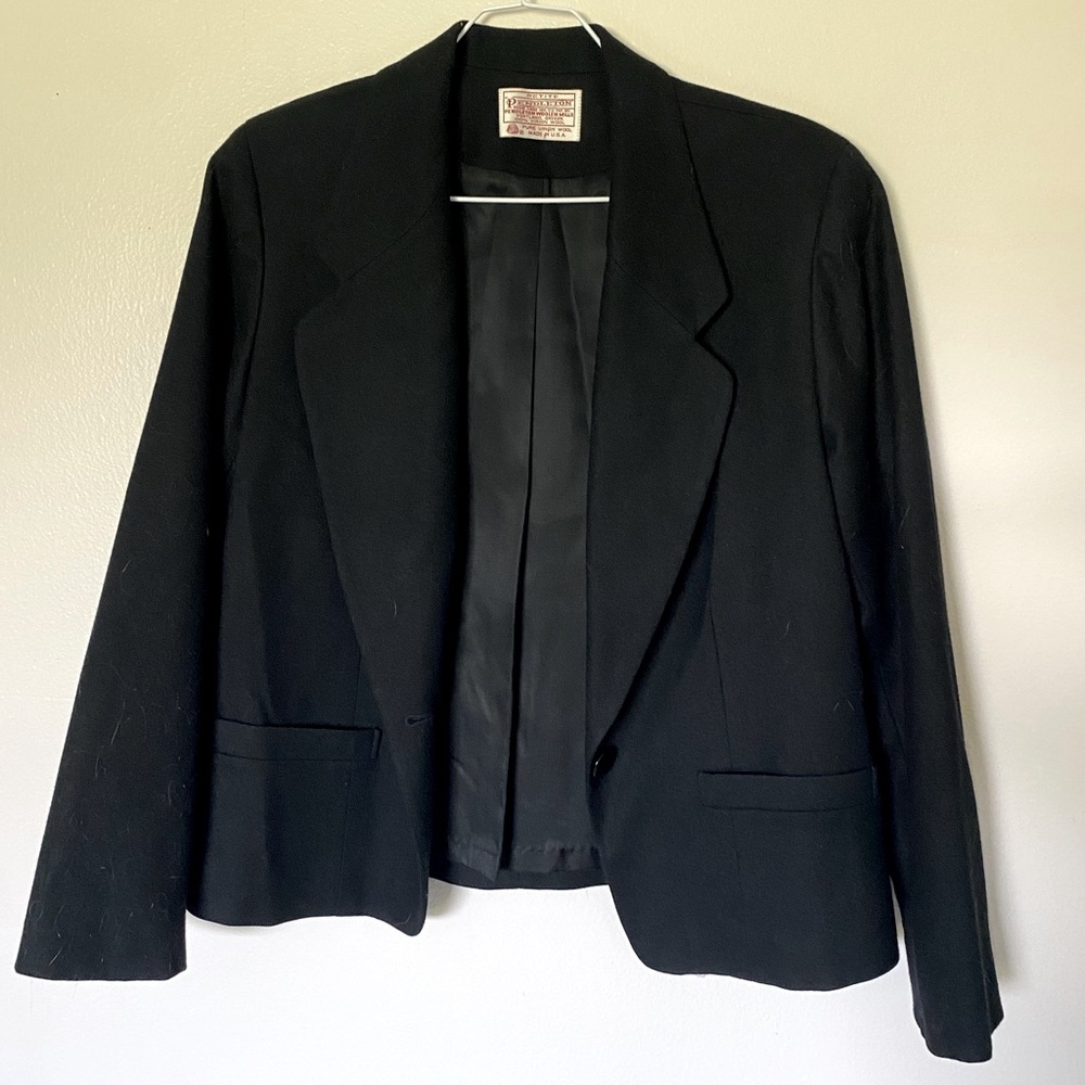Classic Black Wool Women's Blazer